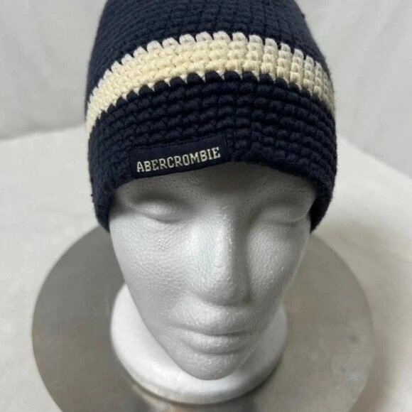 Abercrombie & Fitch Accessories - Abercrombie & Fitch Men's Navy Blue And White Hat